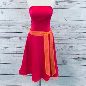 Forever Yours 77115 pink orange strapless dress